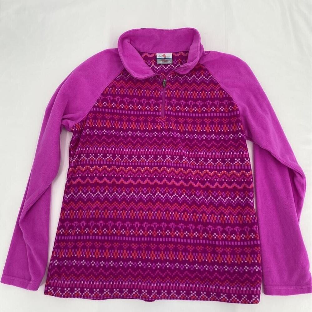 Columbia Girls Glacial II Fleece 1/4 Zip Pullover Multicolor Aztec Mock Neck XL